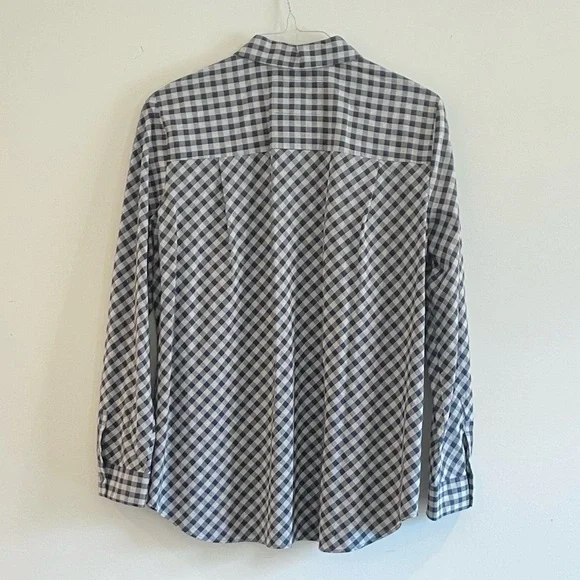 Lafayette 148 Women’s Button Down Gingham Collared Top - Picture 3 of 10